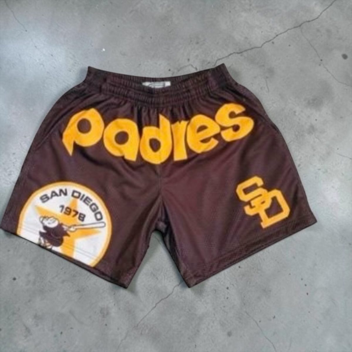 1978 Brown & Gold mesh shorts
